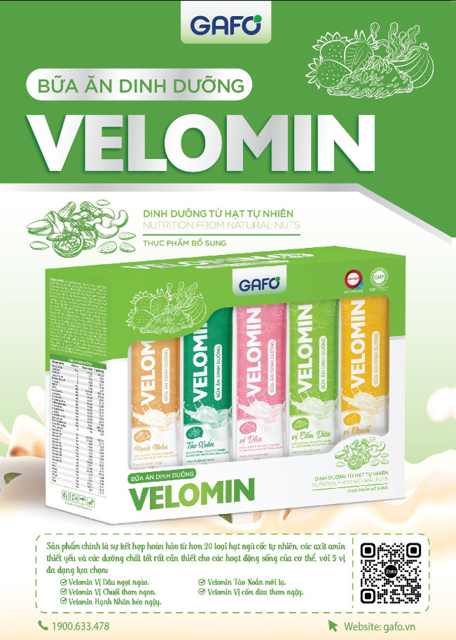 Bột ngũ cốc velomin 5 vị, bữa ăn thay thế.